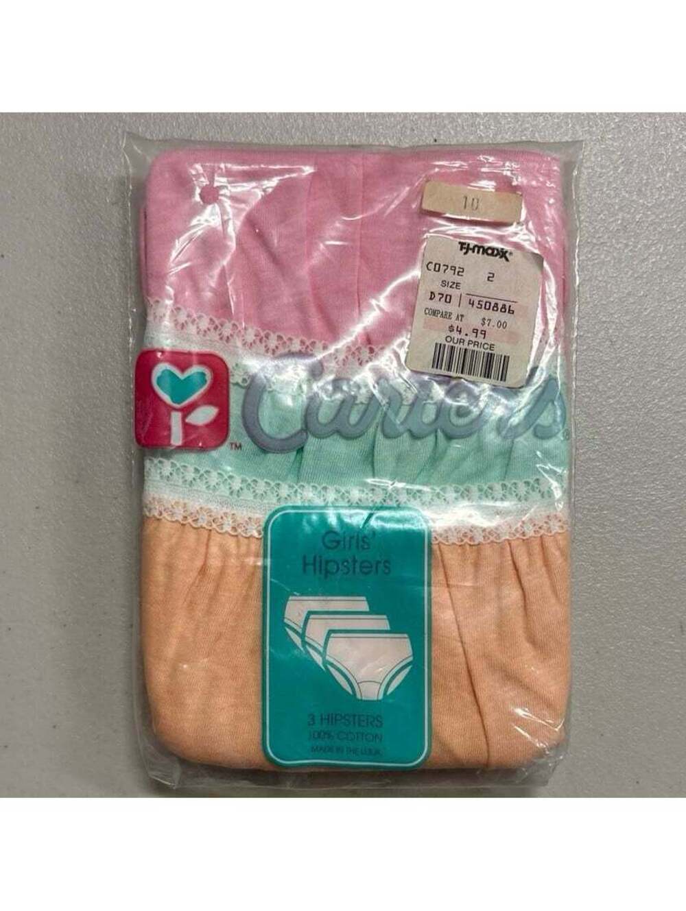 Unopened Vintage 3-pack Carter’s Girls Elastic Leg Briefs Panties Size 10